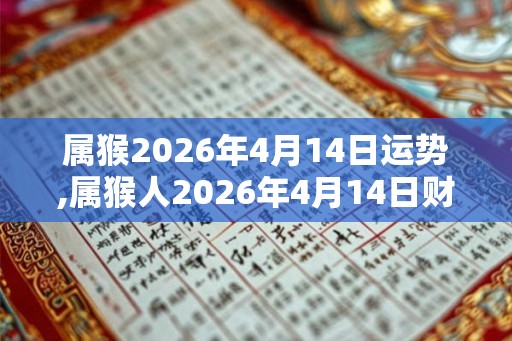 属猴2026年4月14日运势,属猴人2026年4月14日财运,生肖猴2026年4月14日运势