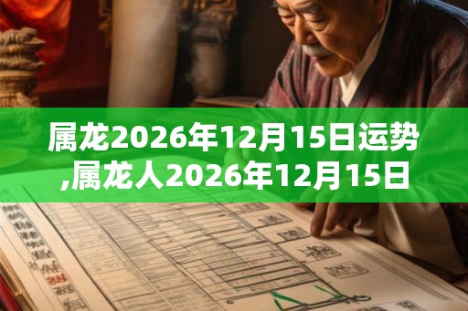 属龙2026年12月15日运势,属龙人2026年12月15日财运,生肖龙2026年12月15日运势 属龙2026年12月15日运势,属龙人2026年12月15日财运,生肖龙2026年12月15日运势