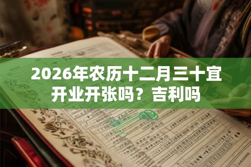 2026年农历十二月三十宜开业开张吗？吉利吗