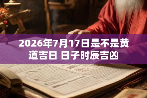 2026年7月17日是不是黄道吉日 日子时辰吉凶