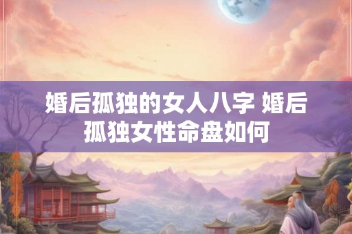 婚后孤独的女人八字 婚后孤独女性命盘如何