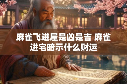 麻雀飞进屋是凶是吉 麻雀进宅暗示什么财运