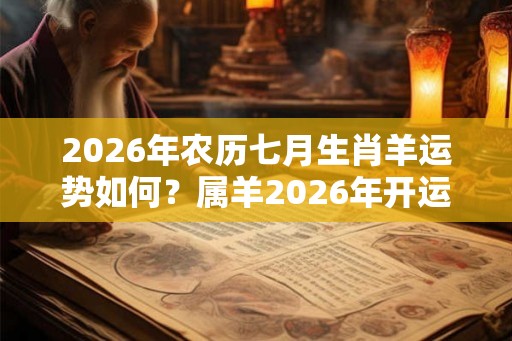 2026年农历七月生肖羊运势如何？属羊2026年开运吉祥物？