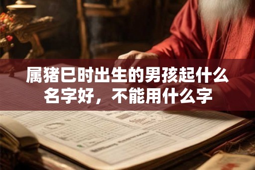 属猪巳时出生的男孩起什么名字好，不能用什么字