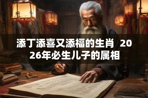 添丁添喜又添福的生肖 2026年必生儿子的属相 添丁添喜又添福的生肖 2026年必生儿子的属相