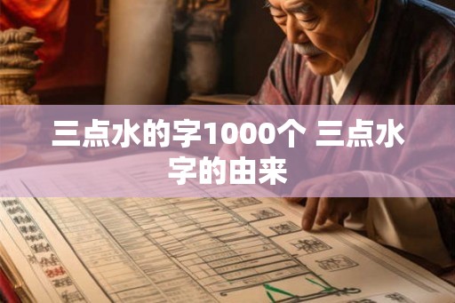 三点水的字1000个 三点水字的由来