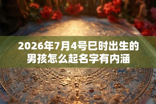 2026年7月4号巳时出生的男孩怎么起名字有内涵 2026年7月4号巳时出生的男孩怎么起名字有内涵