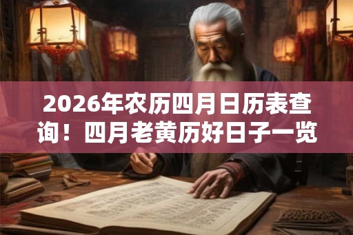 2026年农历四月日历表查询！四月老黄历好日子一览表