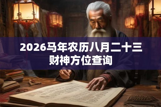2026马年农历八月二十三财神方位查询