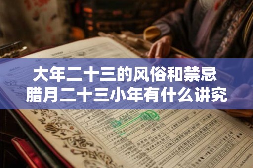 大年二十三的风俗和禁忌 腊月二十三小年有什么讲究
