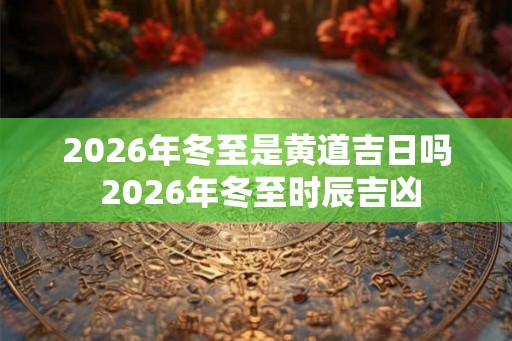 2026年冬至是黄道吉日吗 2026年冬至时辰吉凶 2026年冬至是黄道吉日吗 2026年冬至时辰吉凶