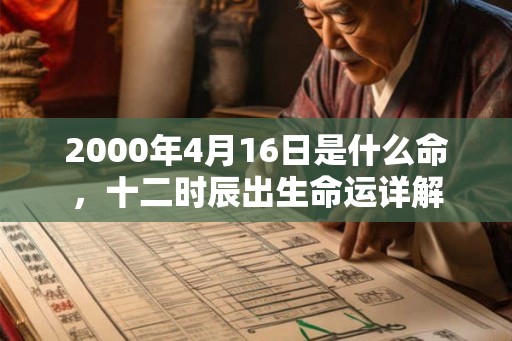 2000年4月16日是什么命，十二时辰出生命运详解