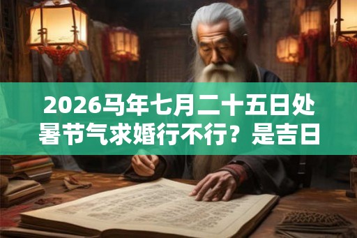 2026马年七月二十五日处暑节气求婚行不行？是吉日吗？