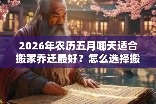 2026年农历五月哪天适合搬家乔迁最好？怎么选择搬家吉日？