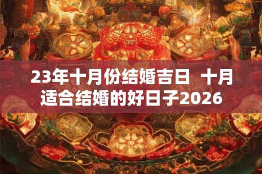 23年十月份结婚吉日  十月适合结婚的好日子2026