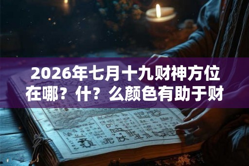 2026年七月十九财神方位在哪?什?么颜色有助于财运 2026年七月十九财神方位在哪?什?么颜色有助于财运