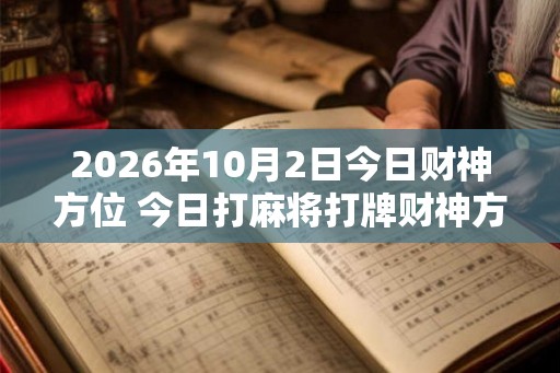 2026年10月2日今日财神方位 今日打麻将打牌财神方位