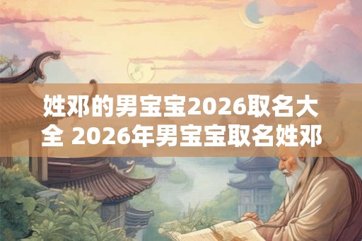 姓邓的男宝宝2026取名大全 2026年男宝宝取名姓邓有哪些好名字 姓邓的男宝宝2026取名大全 2026年男宝宝取名姓邓有哪些好名字