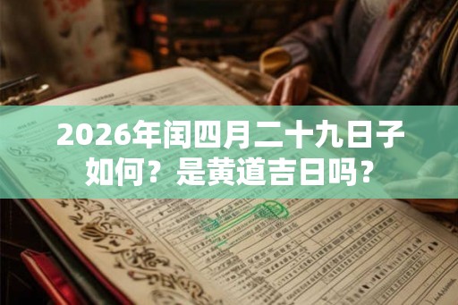 2026年闰四月二十九日子如何？是黄道吉日吗？