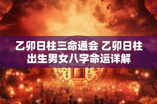 乙卯日柱三命通会 乙卯日柱出生男女八字命运详解