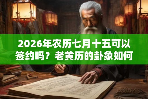 2026年农历七月十五可以签约吗？老黄历的卦象如何？