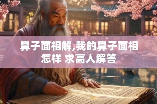 鼻子面相解,我的鼻子面相怎样 求高人解答 鼻子面相解,我的鼻子面相怎样 求高人解答