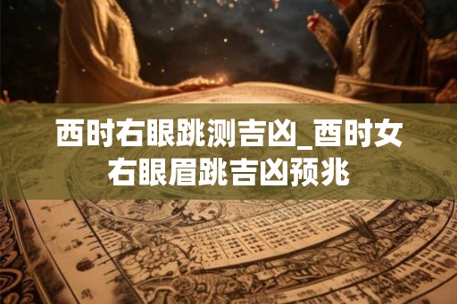 西时右眼跳测吉凶_酉时女右眼眉跳吉凶预兆