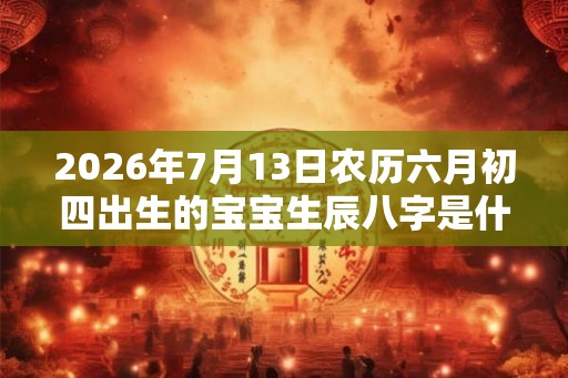 2026年7月13日农历六月初四出生的宝宝生辰八字是什么