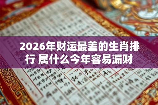 2026年财运最差的生肖排行 属什么今年容易漏财 2026年财运最差的生肖排行 属什么今年容易漏财