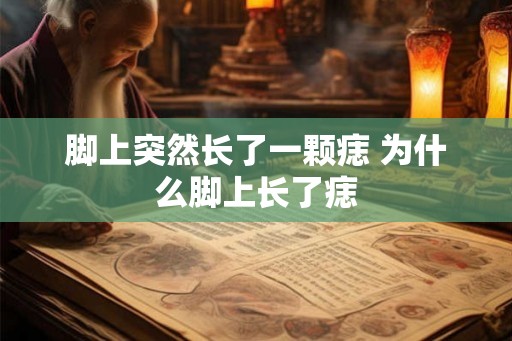 脚上突然长了一颗痣 为什么脚上长了痣