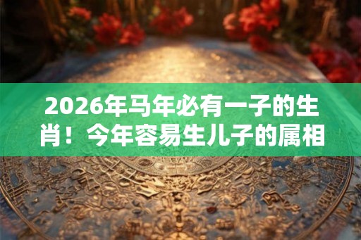 2026年马年必有一子的生肖！今年容易生儿子的属相