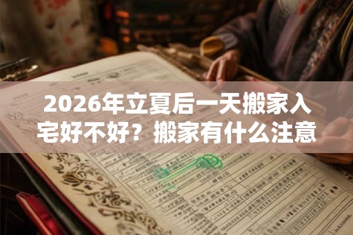 2026年立夏后一天搬家入宅好不好？搬家有什么注意事项？