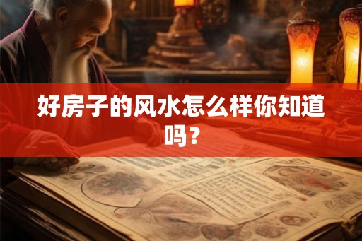 好房子的风水怎么样你知道吗？