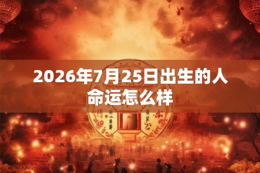 2026年7月25日出生的人命运怎么样