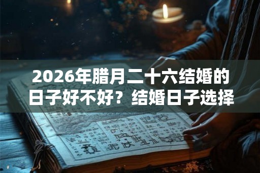 2026年腊月二十六结婚的日子好不好?结婚日子选择讲究? 2026年腊月二十六结婚的日子好不好?结婚日子选择讲究?
