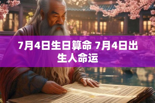 7月4日生日算命 7月4日出生人命运