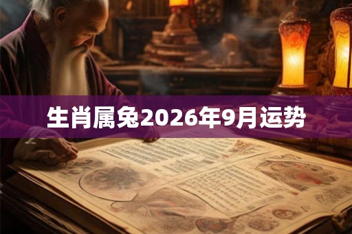 生肖属兔2026年9月运势