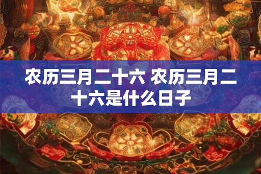农历三月二十六 农历三月二十六是什么日子