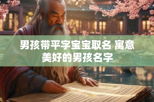 男孩带平字宝宝取名 寓意美好的男孩名字