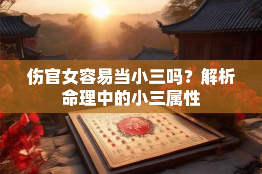 伤官女容易当小三吗?解析命理中的小三属性 伤官女容易当小三吗?解析命理中的小三属性