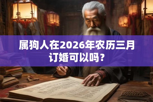 属狗人在2026年农历三月订婚可以吗？