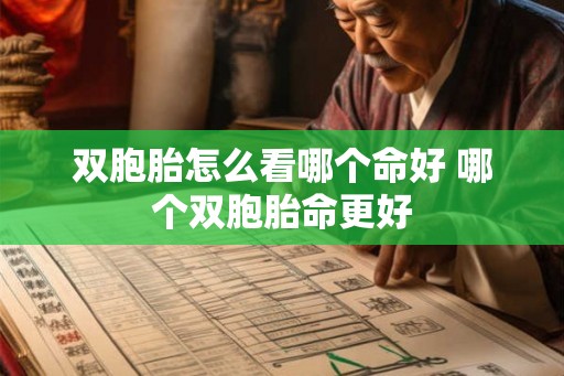 双胞胎怎么看哪个命好 哪个双胞胎命更好