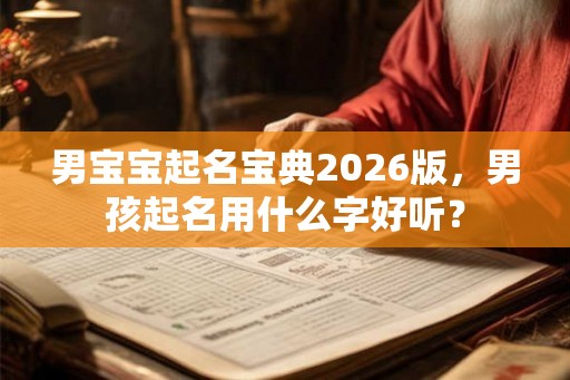 男宝宝起名宝典2026版，男孩起名用什么字好听？