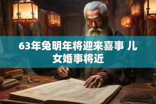 63年兔明年将迎来喜事 儿女婚事将近