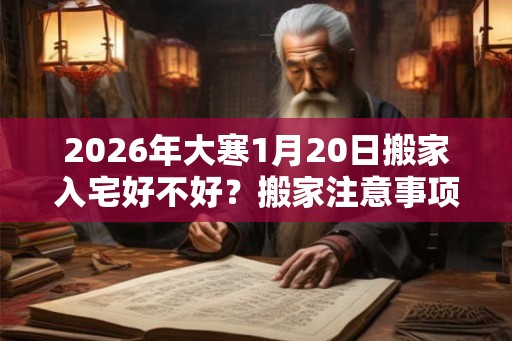 2026年大寒1月20日搬家入宅好不好？搬家注意事项一览！