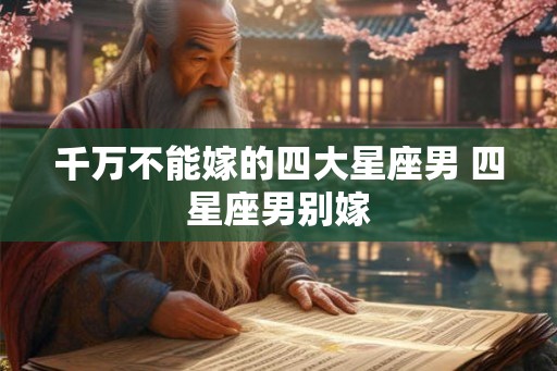千万不能嫁的四大星座男 四星座男别嫁