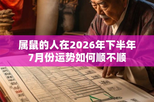 属鼠的人在2026年下半年7月份运势如何顺不顺