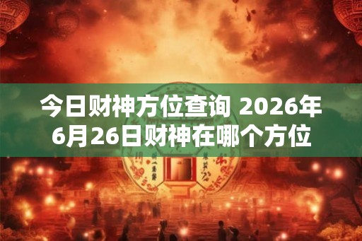 今日财神方位查询 2026年6月26日财神在哪个方位 今日财神方位查询 2026年6月26日财神在哪个方位