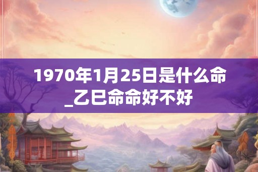 1970年1月25日是什么命_乙巳命命好不好