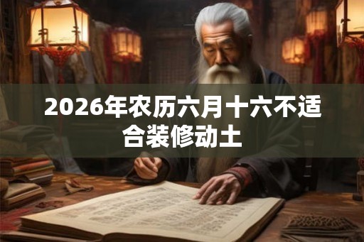 2026年农历六月十六不适合装修动土